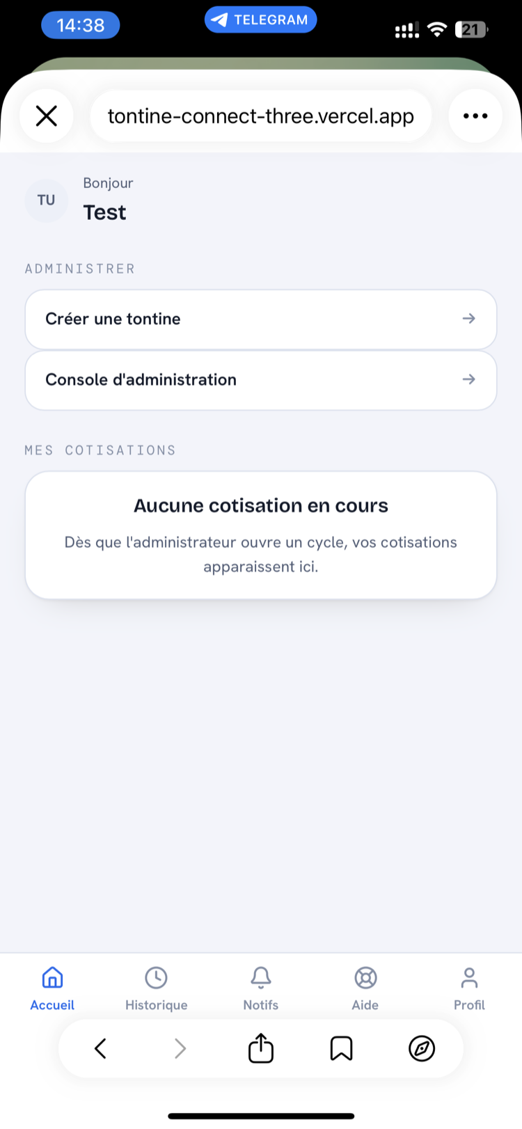 Tableau de bord des cotisations